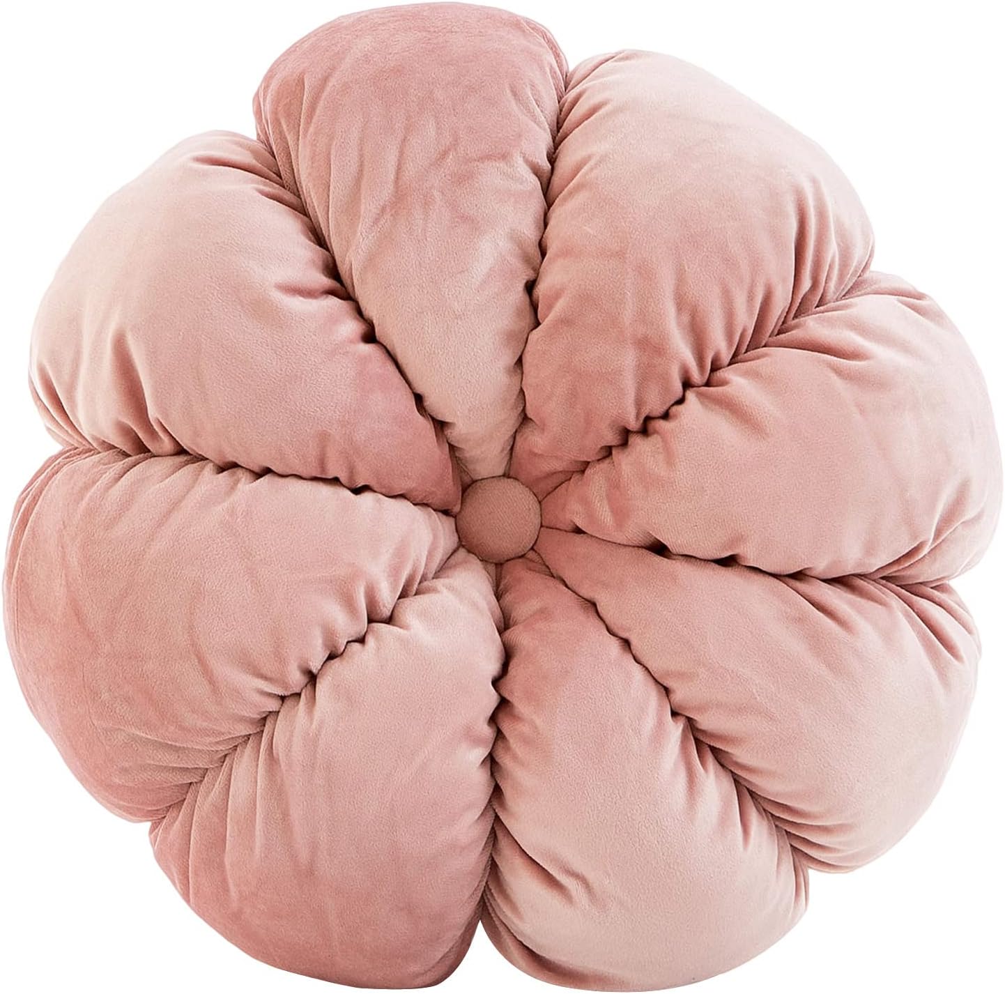 Flower Pillow Cushion Round Decorative Throw Pillow for Couch Bedroom Flower-Shaped Floor Cushion for Girls Kids (Pink, 15.7”)