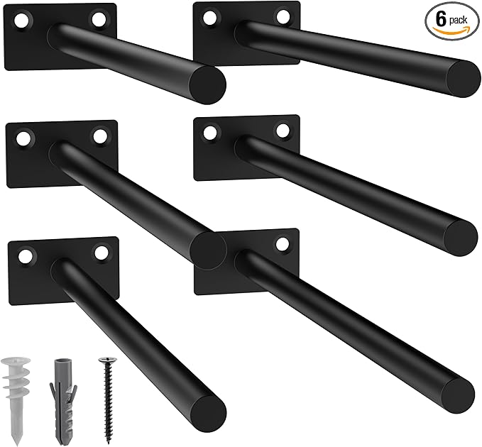 LEOPO 6-Pack 10 inch Floating Shelf Brackets, Hidden Shelf Bracket by FinestHomeDecor