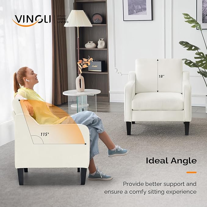 VINGLI Mid Century Modern Accent Chairs - Image 4