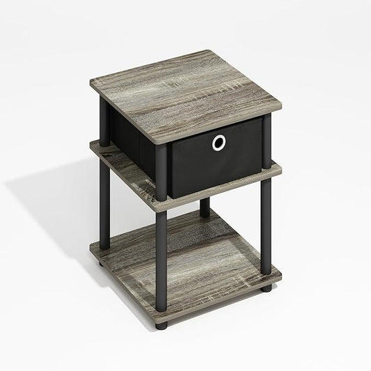Furinno Turn-N-Tube Side Table, 3-Tier Square Modern End Table by Furinno-FitsYourSpaceFitsYourBudget