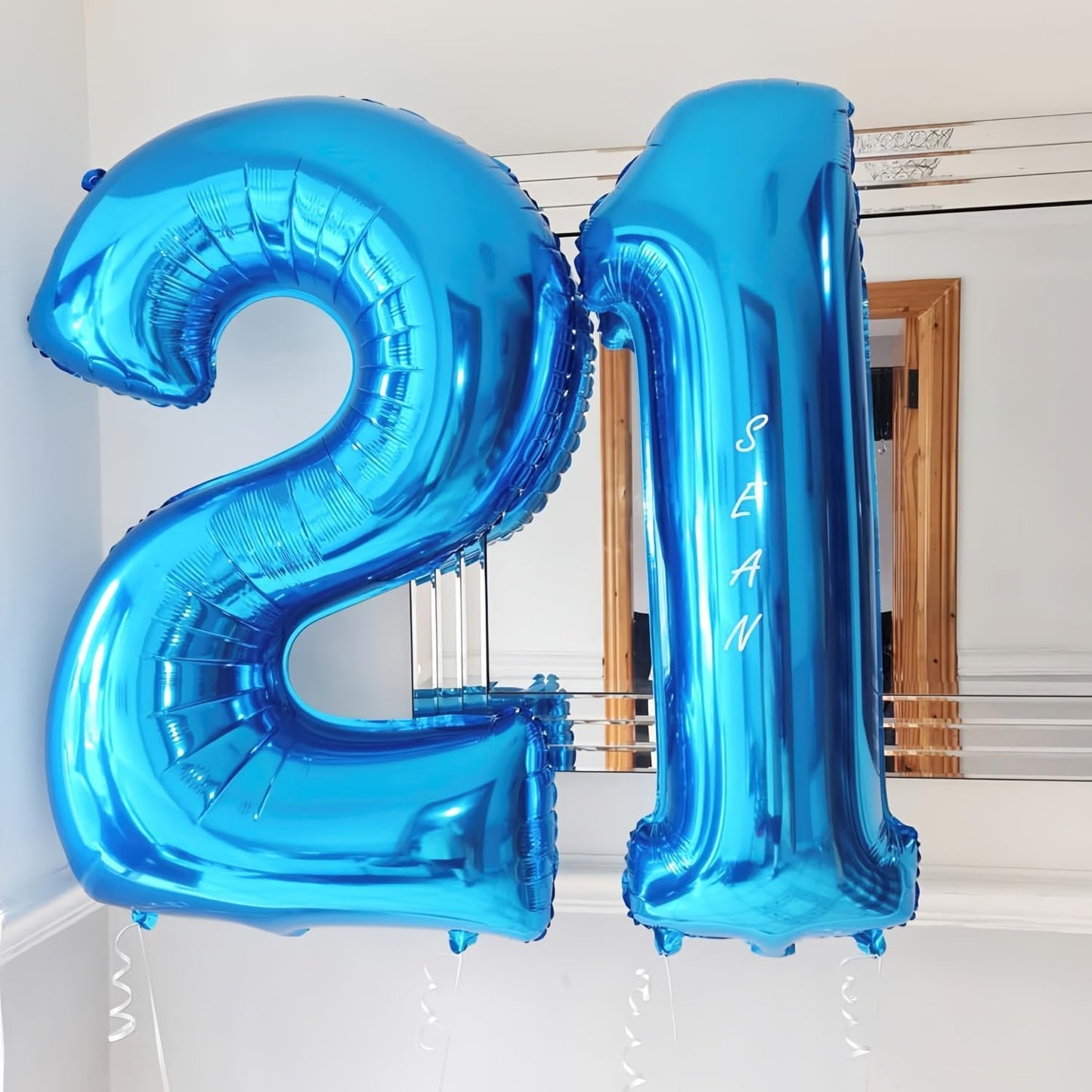 Blue 7 Balloon Number,40 Inch Number 7 Balloon Big Blue 7 Foil Mylar Helium Balloon for Birthday Party Decorations