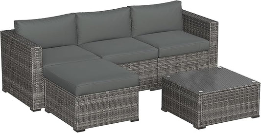 May in Color 5 Piece Outdoor Patio Sectional Furniture Set, Weather Resistant by MayinColor