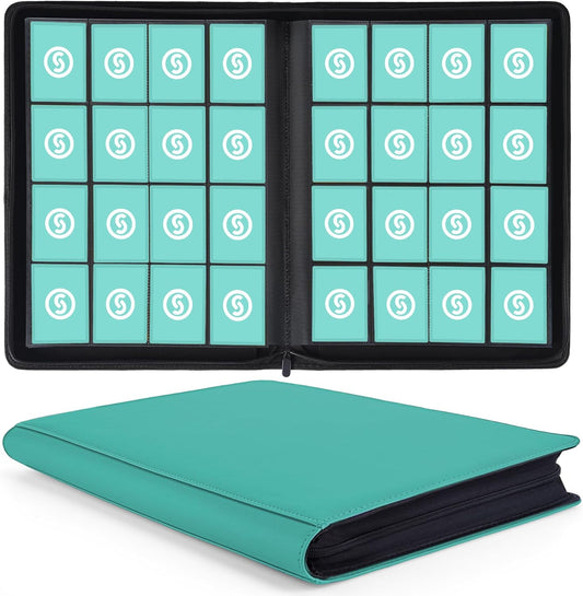 1000+ Pockets Trading Card Binder, Premium 16 Pocket Card Binder, Ringless Side Loading Collection Album Holder Folders for MTG, TCG, Game Cards & Sports Cards (Blue)