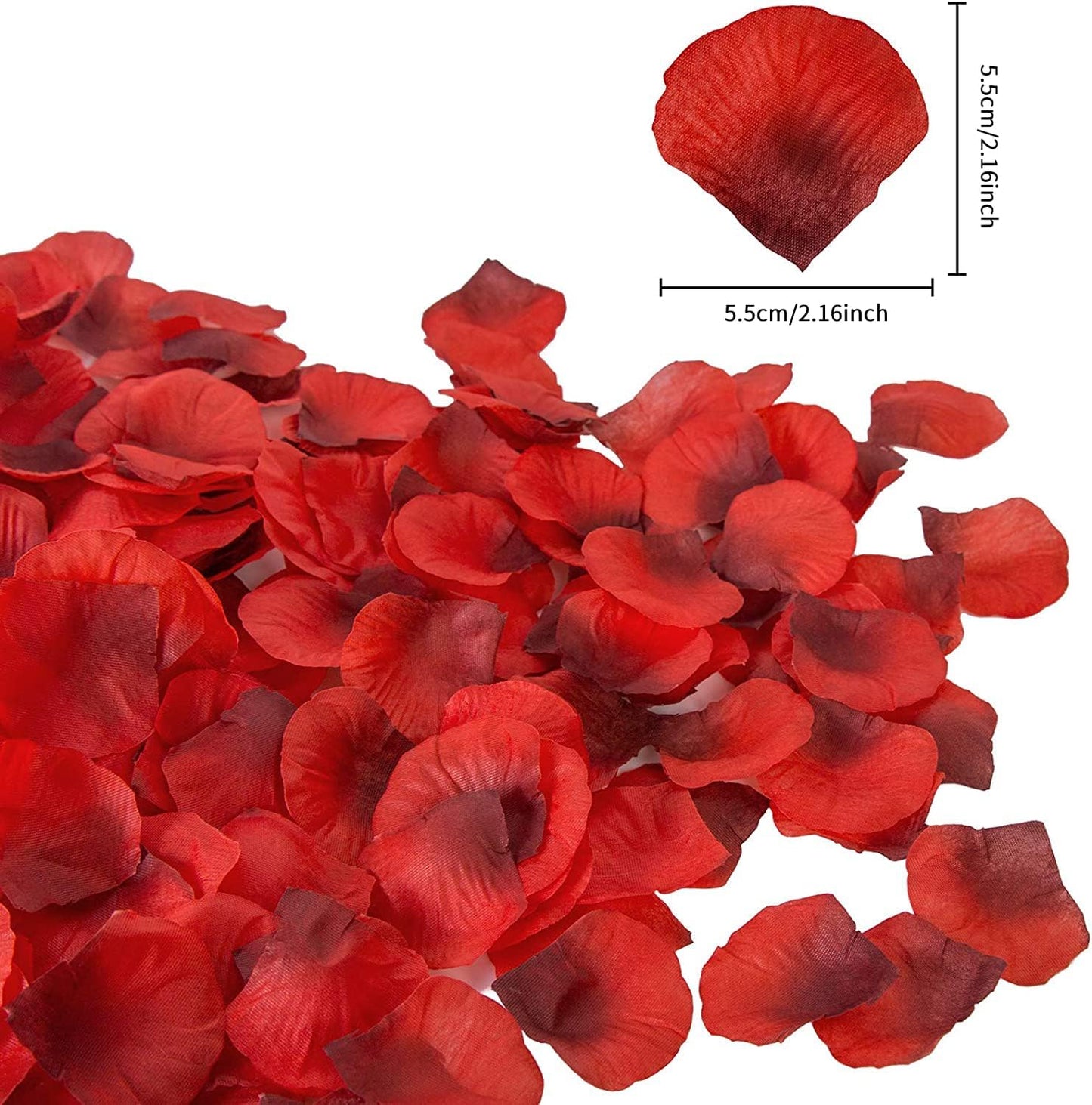 Ouddy Decor 3000 Pcs Rose Petals Artificial Flowers for Valentine's Wedding Decor Romantic Night Bridal Party Home Decorations, Red