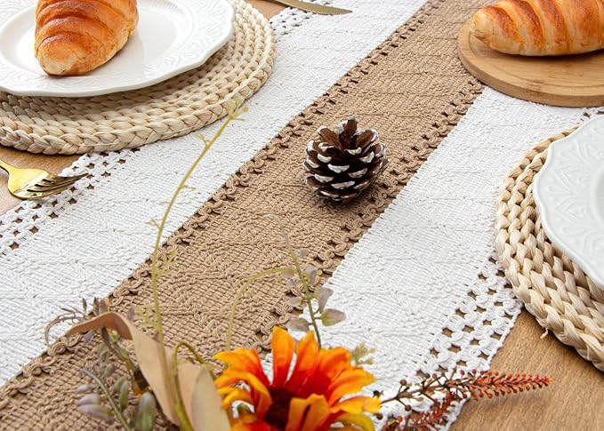 FEXIA Boho Table Runner for Home Coffee Decor 72 Inches Long Farmhouse Rustic - Image 6