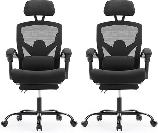 Sweetcrispy Office Computer Desk Chair Set of 2, Ergonomic High-Back Mesh by Sweetcrispy