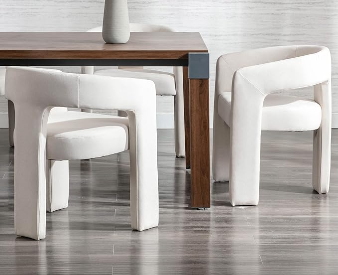 VESCASA Linen Barrel Dining Chair - Image 4