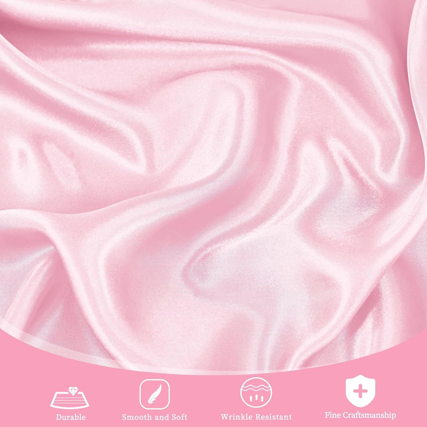 fani 12 Pack 120 Inch Light Pink Satin Tablecloth - Silky Round Tablecloth Overlay Smooth Fabric Table Cover, Bright Table Decoration for Wedding Party Banquet Events Restaurant Kitchen Dining