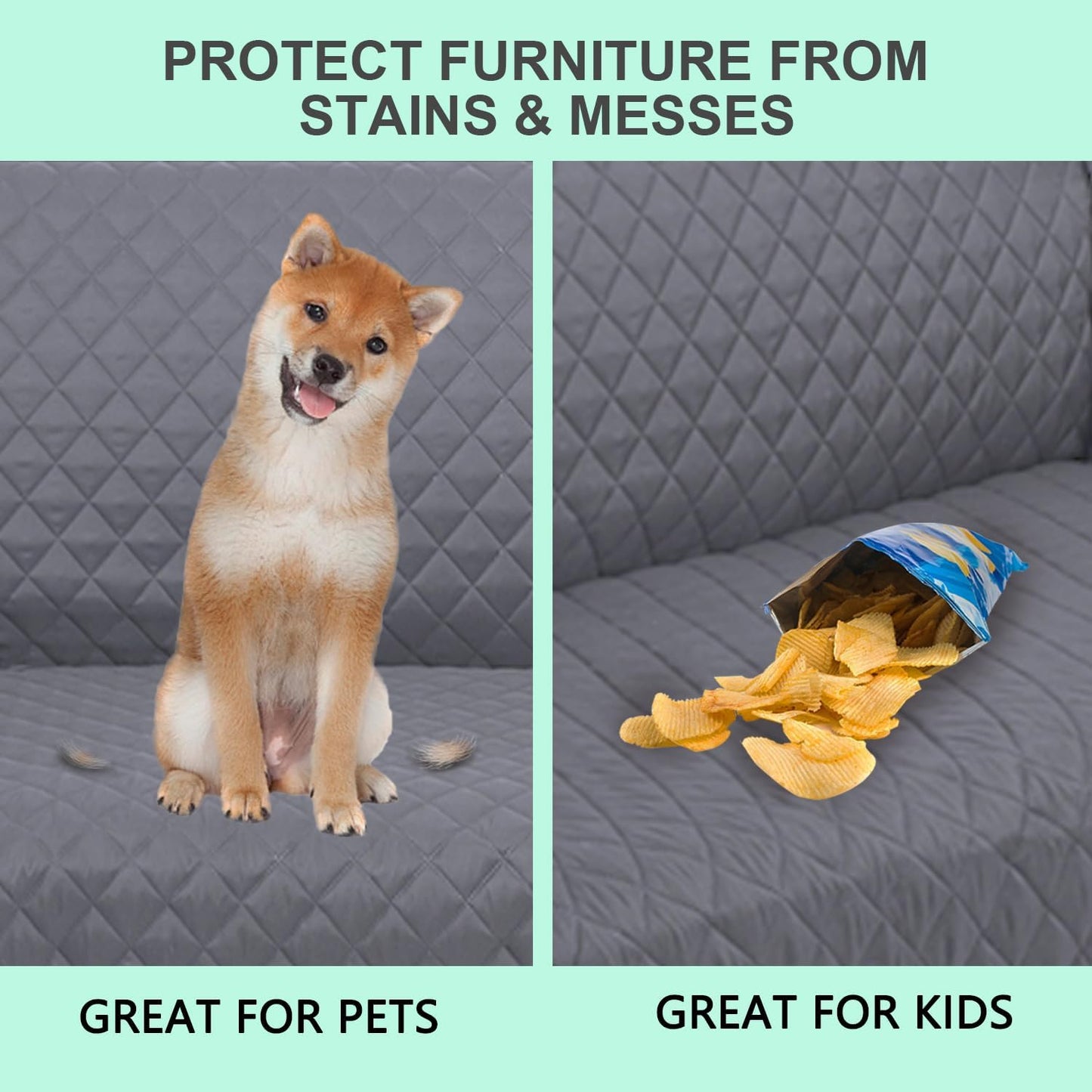 Reversible Loveseat Sofa Covers Couch Cover Furniture Protector(Loveseat Small,Dark Grey/Dark Grey)