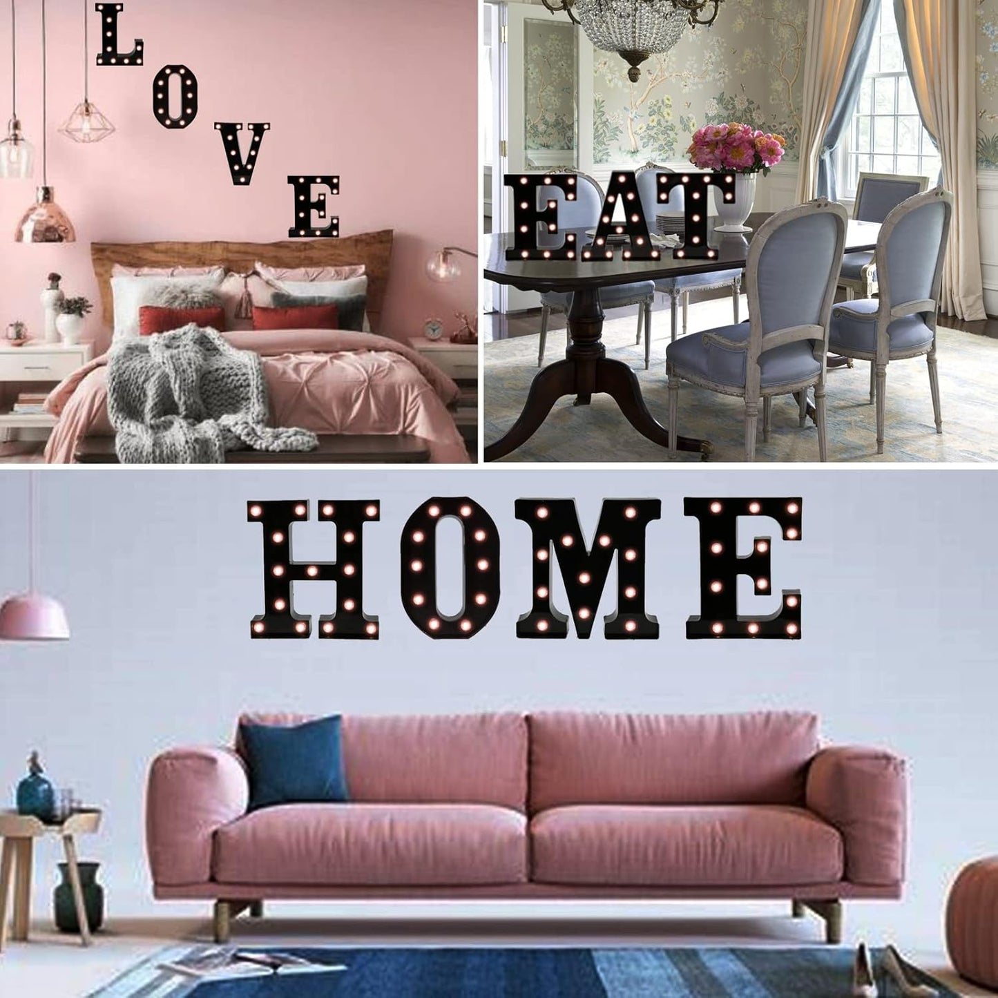 OYCBUZO Light Up Black Alphabet Marquee Letters Sign LED Marquee Number Lights Sign for Night Light Home Bar Christmas Lamp Birthday Party Wedding Decoration Q