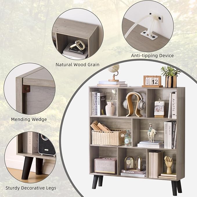 LEYAOYAO 8 Cube Bookshelf, 3 Tier Bookcase - Image 7