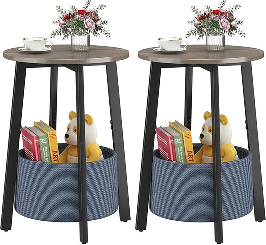 sthmec Small Round Side End Table Set of 2 by Unknown