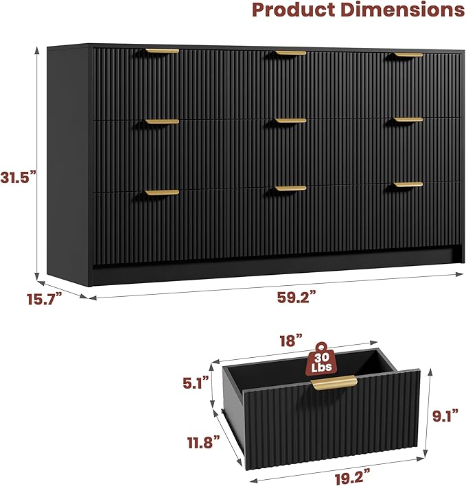 Garvee 9 Drawers Dresser for Bedroom - Image 2