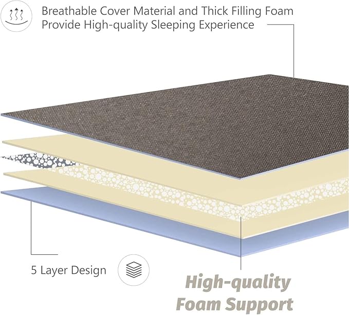 MAXYOYO Japanese Floor Mattress Futon Mattress, Charcoal Grey, Queen Size - Image 4