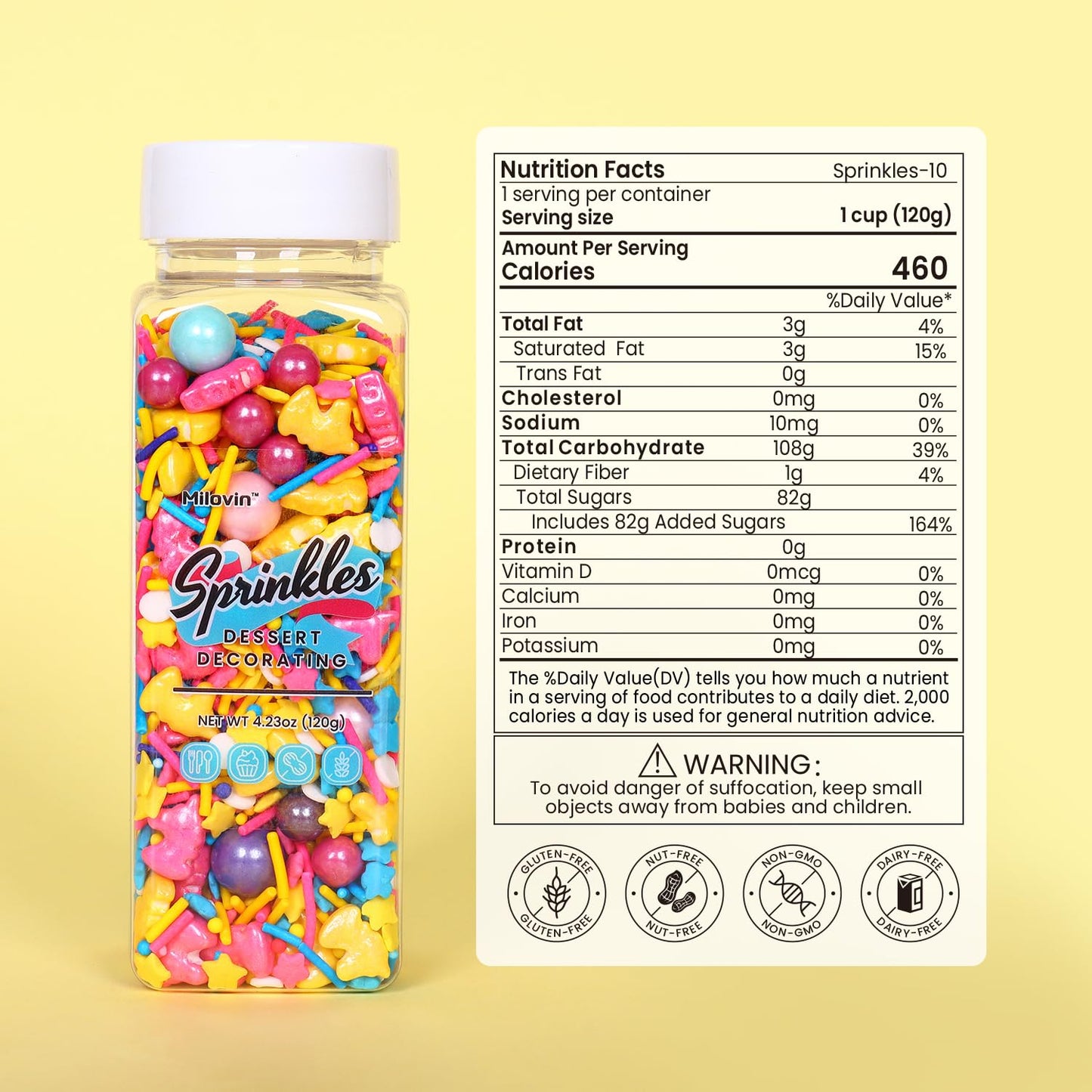 Edible Unicorn Sprinkles for Cake Decorating, Unicorn Sprinkles Mix, Perfect for Baking, Ice Cream, Macaron, Cookies, Cupcake and Cake Decoration(120g/4.23oz)