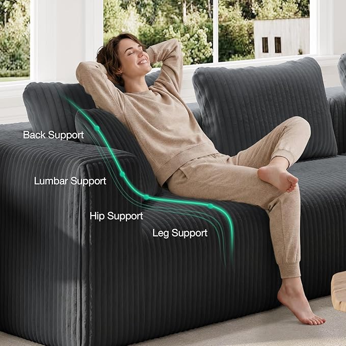 Novilla 141" Modular Sectional Sofa, Modern Cloud Sectional Couch - Image 9