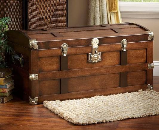 Steamer Trunk Hope Chest for Blankets, Amish Hand-Crafted in USA Maple by Tradition+Craft