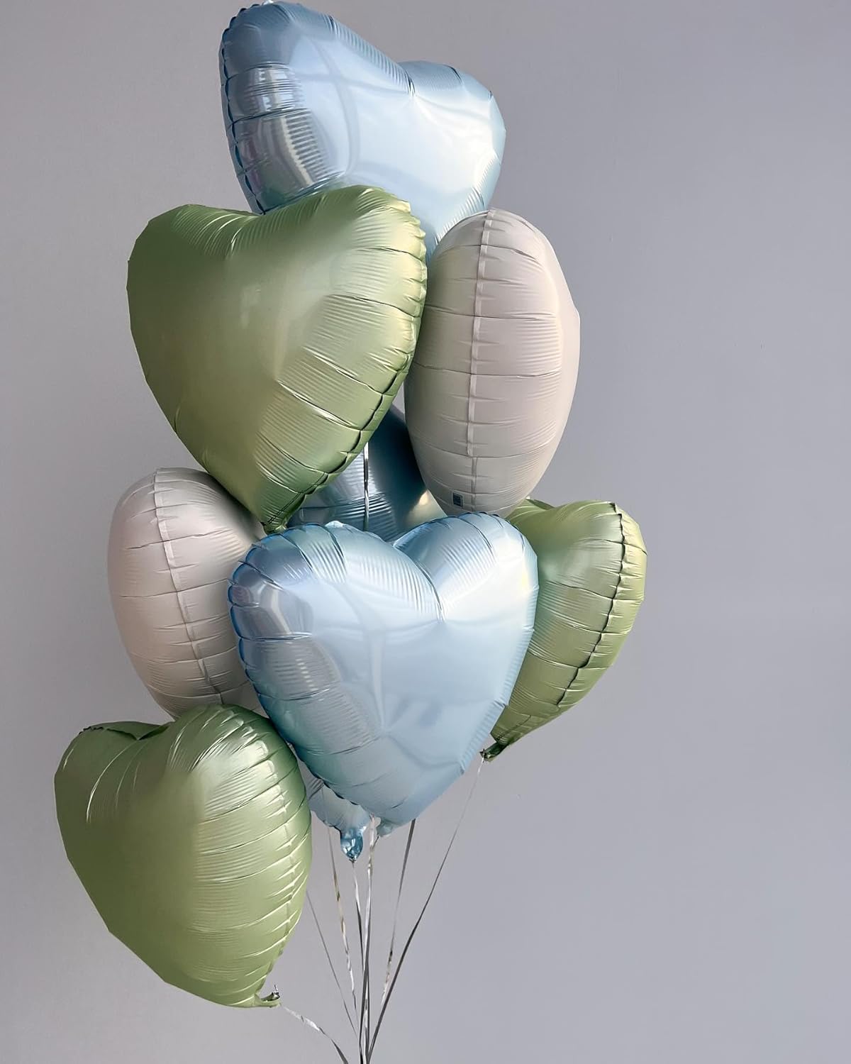 10Pcs Baby Blue Foil Heart Shaped Balloons 18 Inch Light Blue Heart Balloons For Baby Shower Wedding Valentine Decorations Love Balloons Party Decorations