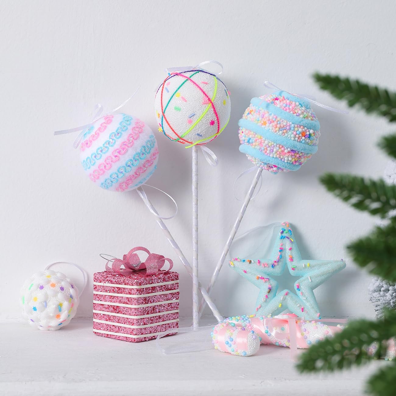 LANGXUN 6pcs Lollipop Candy Land 2025 Xmas Birthday Party Wedding Suppiles Decoration, Hanging Candy Cane Christmas Tree Décor, Christmas Decorative Hanging Ornaments Crafts