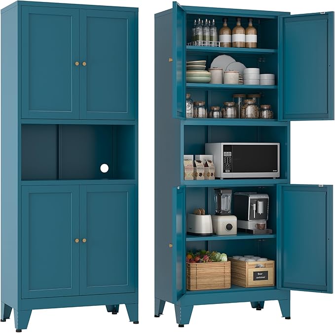 YAUWOH 69" Tall Metal Pantry Cabinet by YAUWOHFactoryOutletsColorfulMetalFurniture