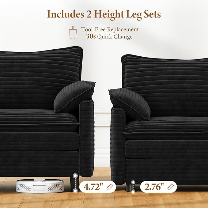 Vesgantti 108" Cloud Couch for Living Room, t6 Seats Deep Seat Sectional - Image 3