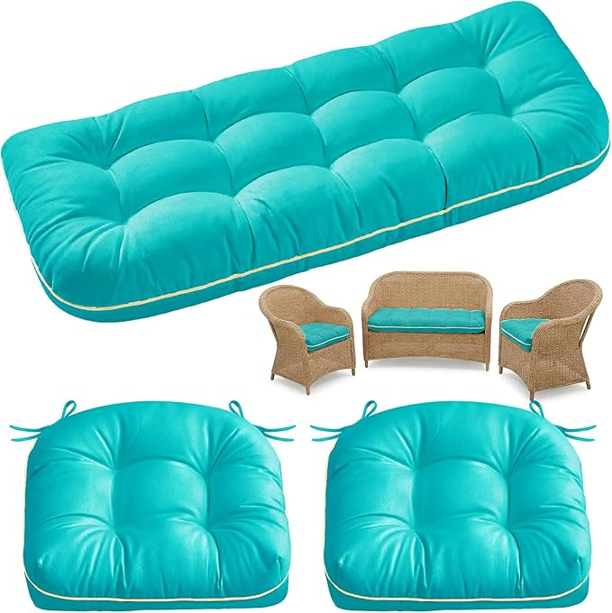 1 MIDDLE ONE Wicker Chair Cushions 3 Pieces Set by 1MIDDLEONE