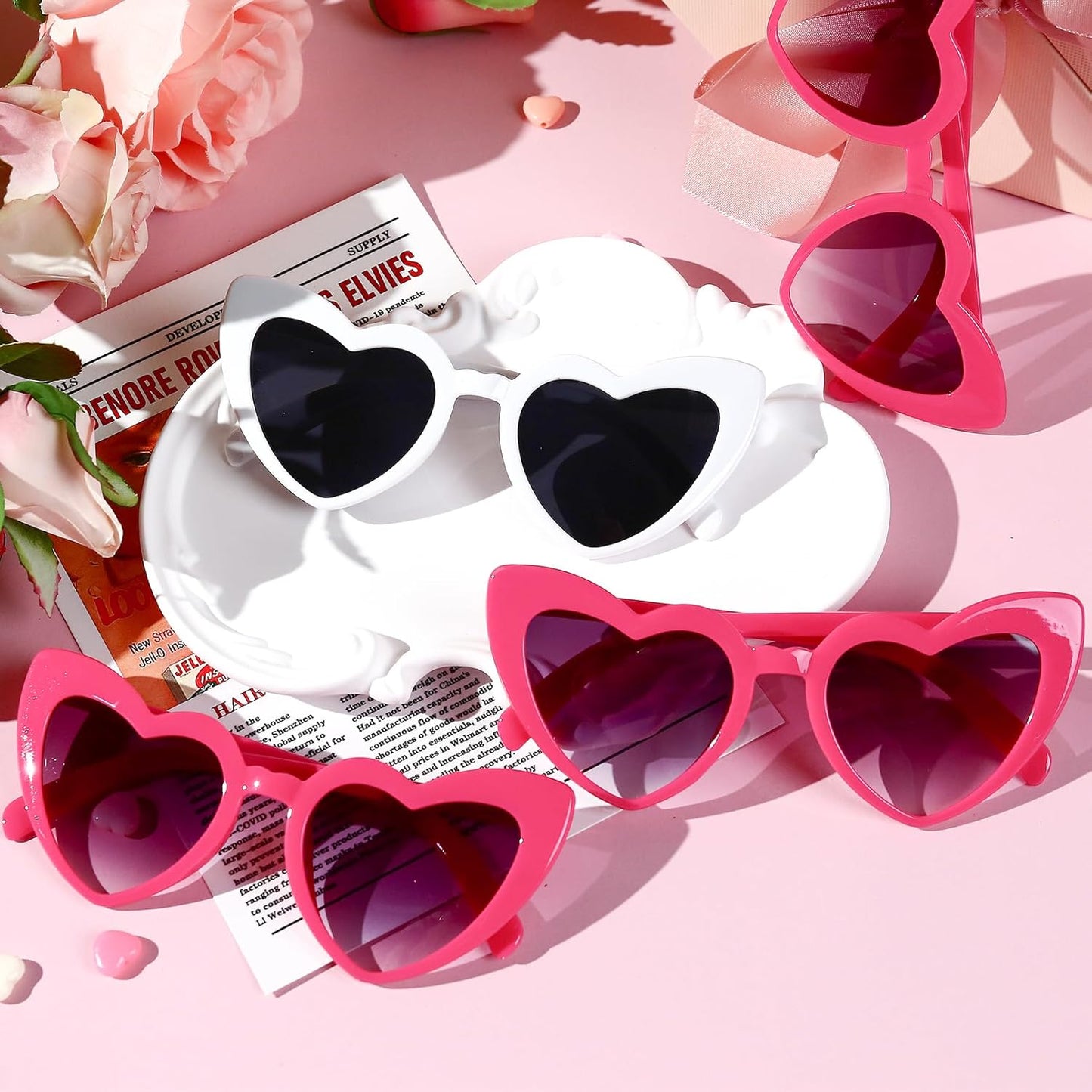 YOGFIT Heart Sunglasses for Women Fashion Classic Love Eye Protection Sunglasses Vintage Cute Heart Sunglasses