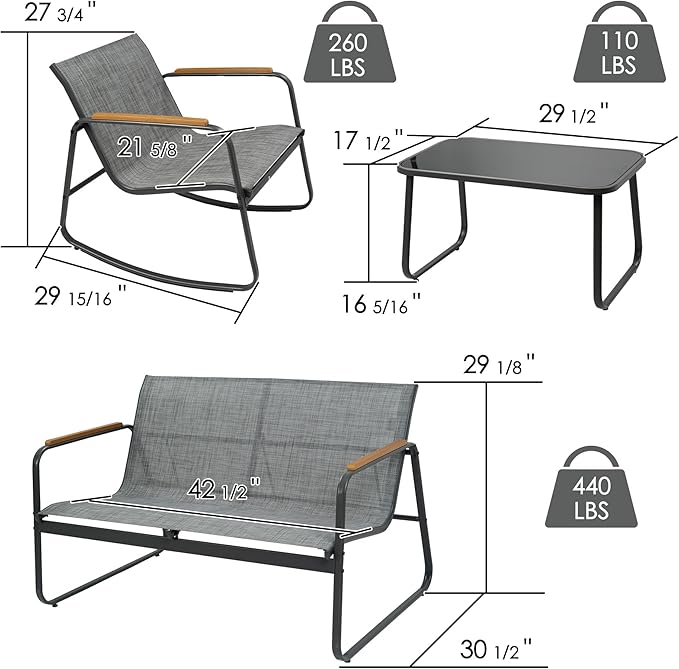 Kozyard 4-Piece Outdoor Patio Furniture Set - Image 2
