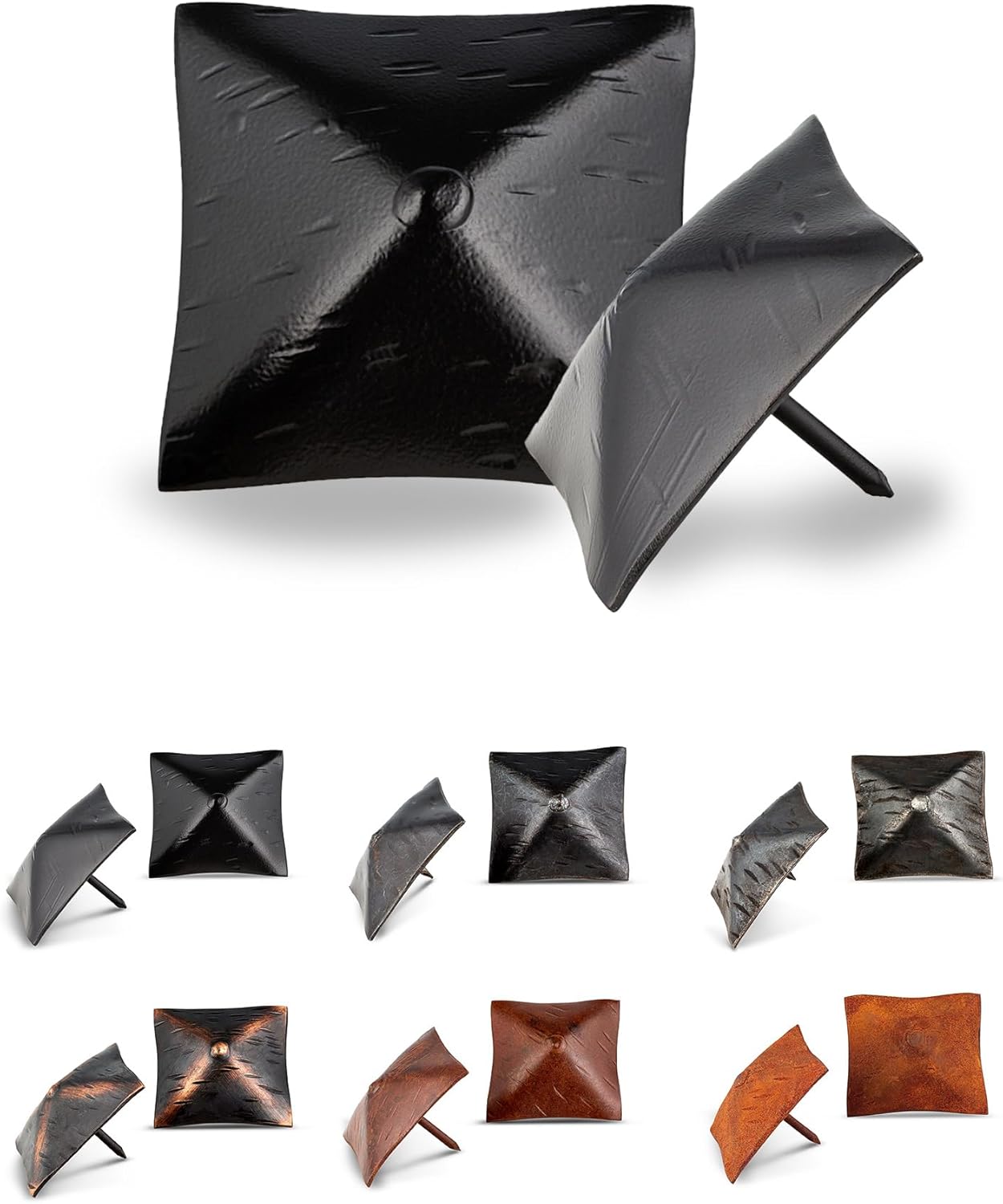 25 Pack 2" Square Head Iron Clavos Decorative Nails – Black – Handmade Rustic Square Fasteners for Farmhouse Shutters, Faux Wood Beams, Barn Doors, Shutters, and Gates – Ornamental Wood Accent