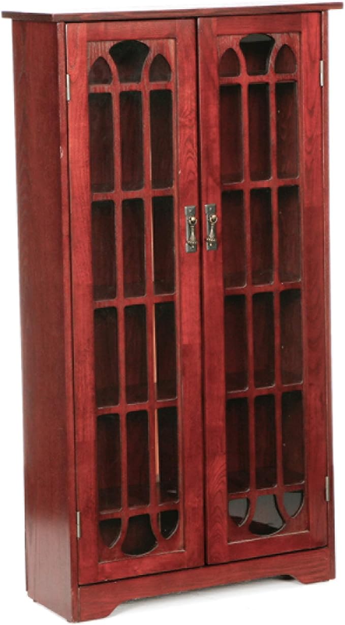 SEI Furniture - Window Pane Media Cabinet - Cherry - Transitional Design - Image 11
