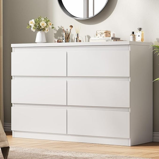 Jocoevol White 6 Drawer Dresser by JOCOEVOL