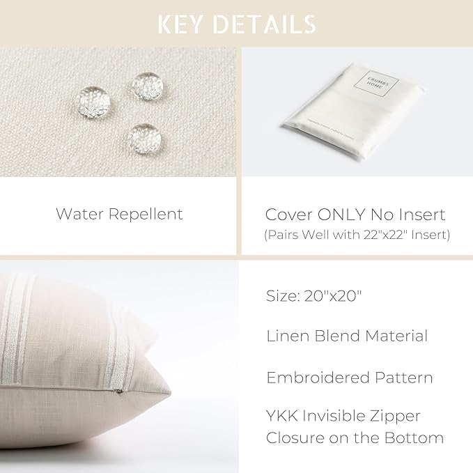 Crumbs Home Modern Farmhouse Fall Linen Indoor Outdoor Throw Pillow Cover Only - Image 5