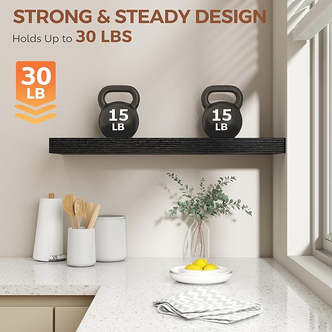 Dreamland 30 Inch Black Floating Shelves - Image 4