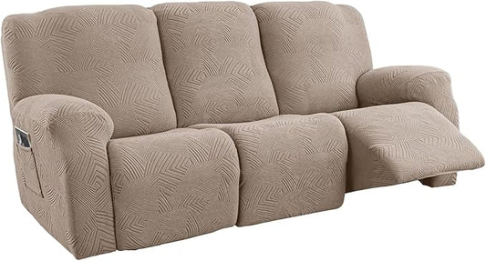 5-Piece Recliner Sofa Covers, Stretch Geometric Strokes Jacquard Recliner Sofa by Unknown