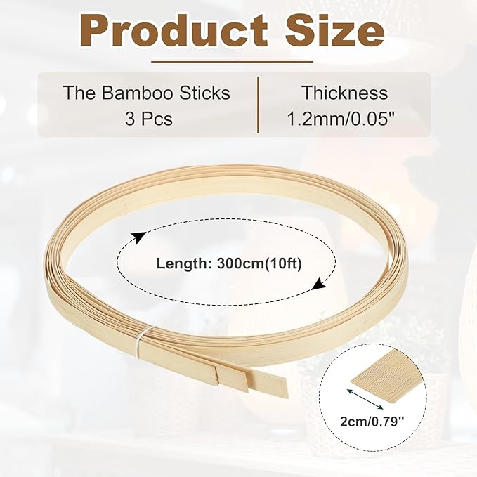 MECCANIXITY 3 Rolls Bamboo Strips - Image 2
