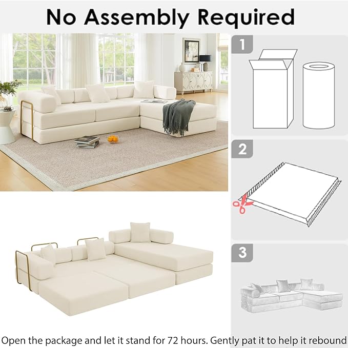 HANXIN 108" Modular Sectional Sofa, Futon Convertible Sofa Bed, Oversized - Image 3