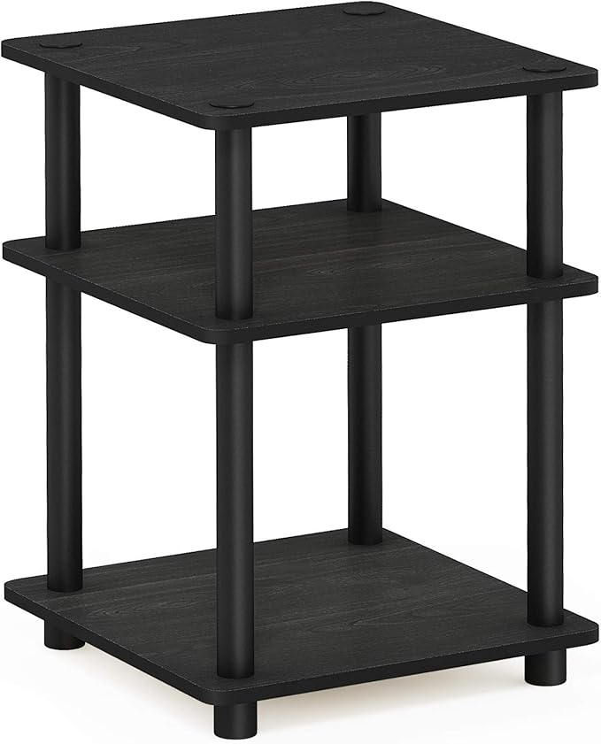 Furinno TURN-N-TUBE Side Table, 3-Tier Square Modern End Table, Open Shelves by Furinno-FitsYourSpaceFitsYourBudget