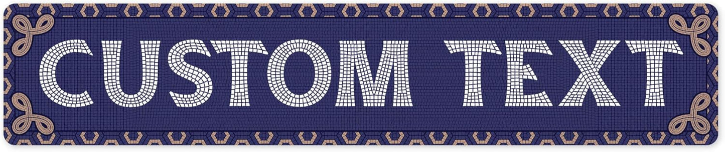 Custom Sign, Custom Street Sign, 11 Font Colors, 13 Font Styles, 4 Hole Options, 22 Sizes, 6x30 Inches, Rust Free DiBound, Fade Resistant, Made in USA by My Sign Center (Fauxsaic 1)