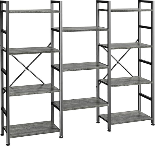 SUPERJARE Triple Bookshelf, Bookcase by SUPERJARE