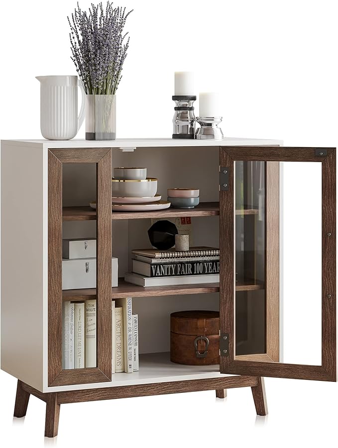 BELLEZE Modern Curio Cabinet, 3-Tiers Console Table, 31 Inch - Image 7