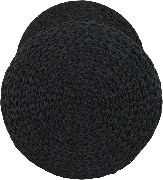 Household Essentials Black Paper Rope Hourglass Side Table - Image 4