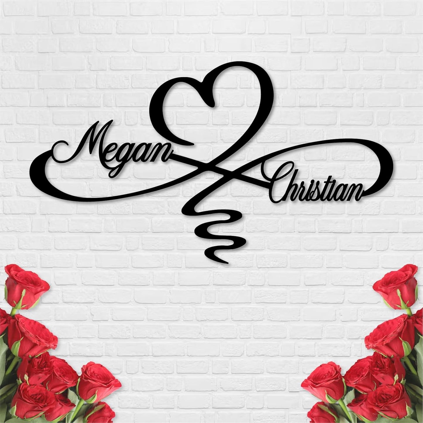 Personalized Infinity Symbol, Metal Love Sign, Love Sign Infinity Heart Sign Metal Wall Decor, Metal Wall Art Decor, Valentine's Day Gift for Her, Metal Wall Art Room Wall Decor