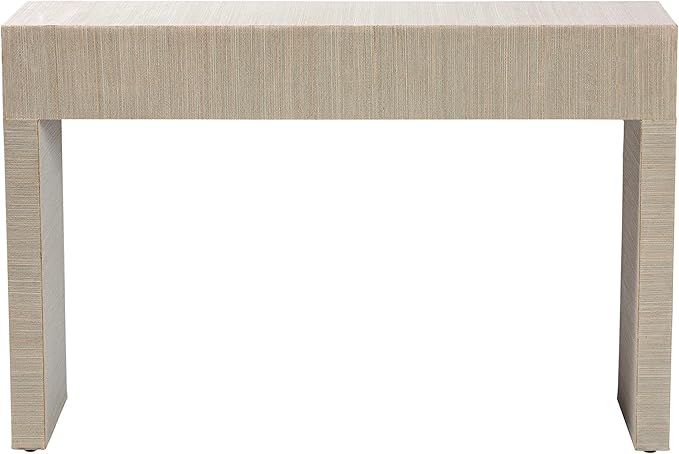 bali & pari Cielo Bohemian Woven Natural Grasscloth 3-Drawer Console Table - Image 7