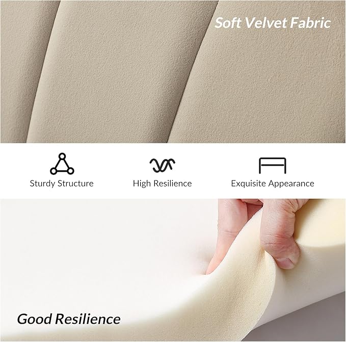 HULALA HOME Modern Velvet Loveseat Sofa - Image 5