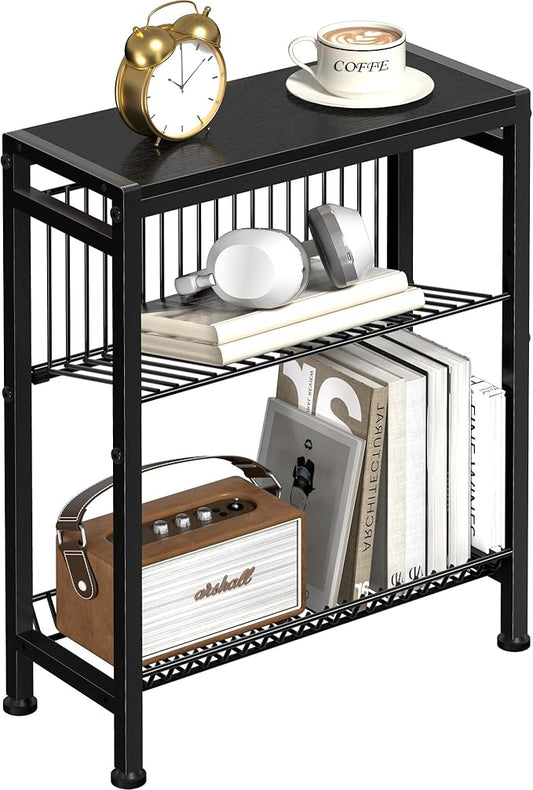 Narrow Side Table for Small Space, 3-Tier End Table by HOME