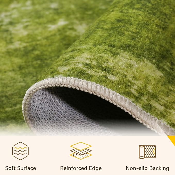 RELEANY Washable Area Rugs 8'x10' Non-Slip Modern Abstract Soft - Image 5
