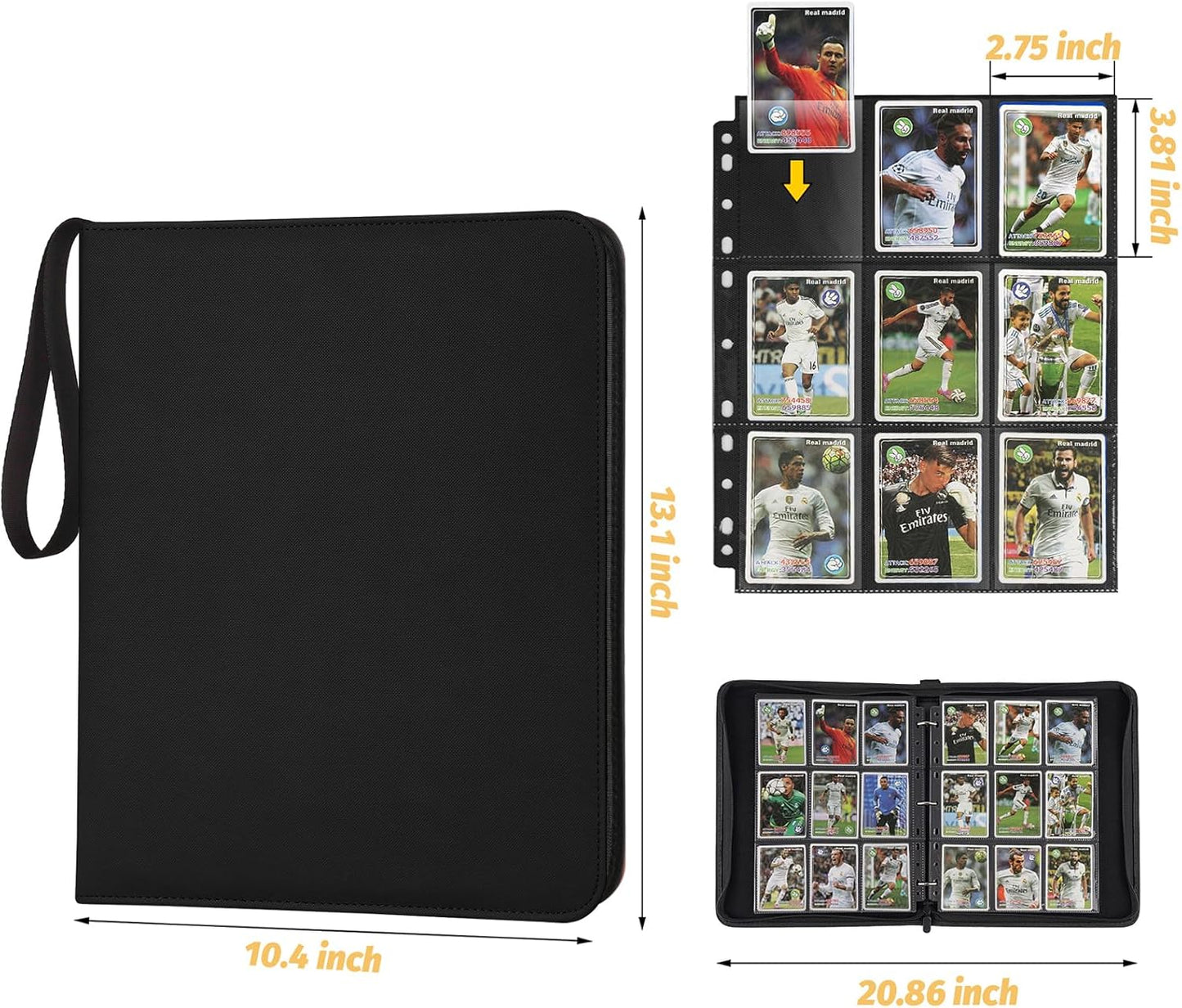 Trading Card Binder, Card Collection Binder Album Folder with 720 Side Loading Pockets, 9 Pocket Trading Card Album Folder for TGC,MTG, Baseball Cards, Yugioh