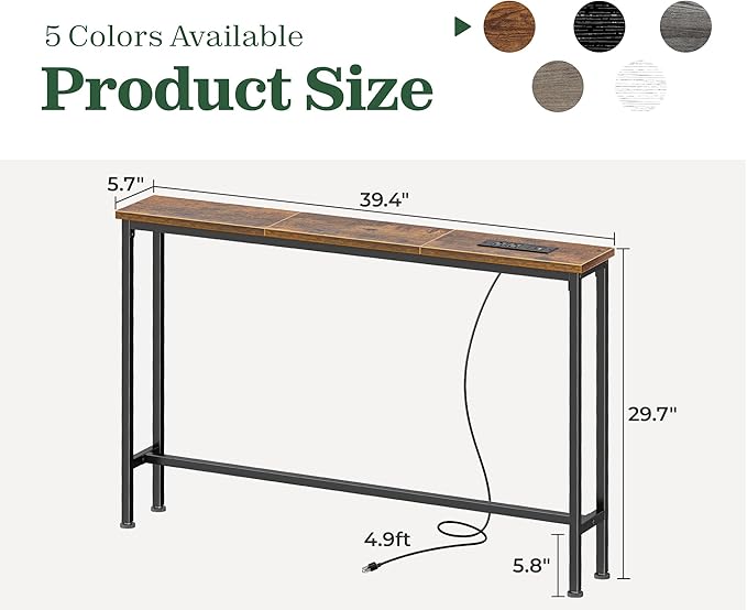 SUPERJARE 5.7 Inch Console Table - Image 3