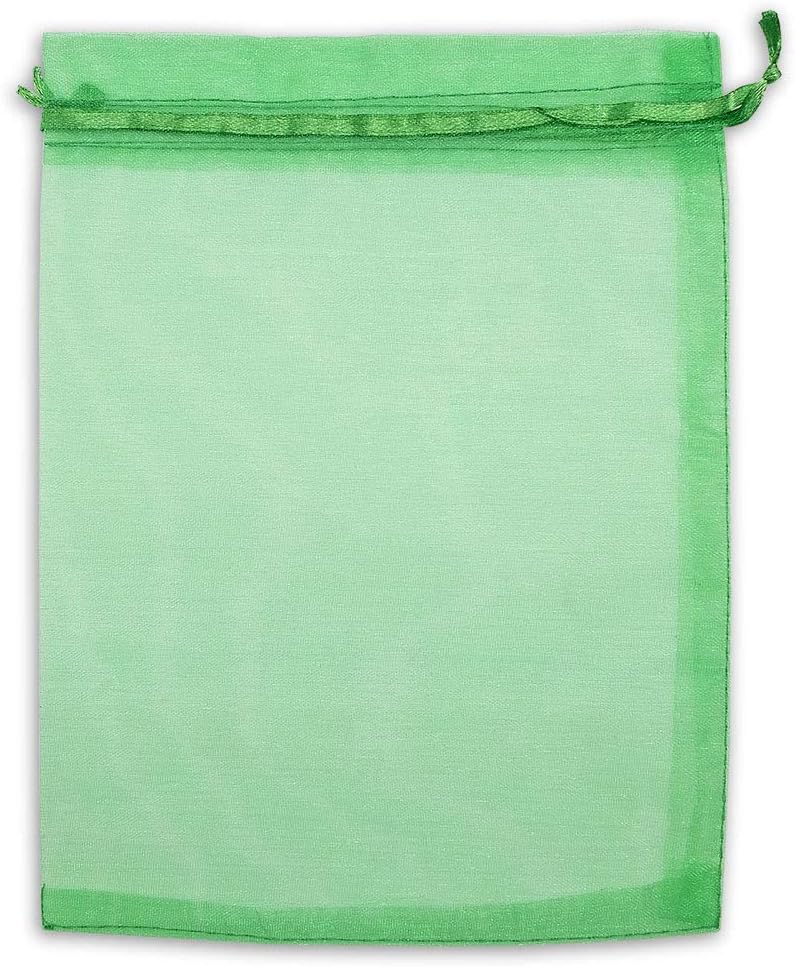 TheDisplayGuys 100-Pack 3x4 Light Green Sheer Organza Gift Bags with Drawstring, Jewelry Candy Treat Wedding Party Favors Mesh Pouch