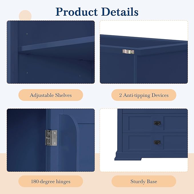 VilroCaz 78'' Tall Freestanding Kitchen Pantry - Image 7